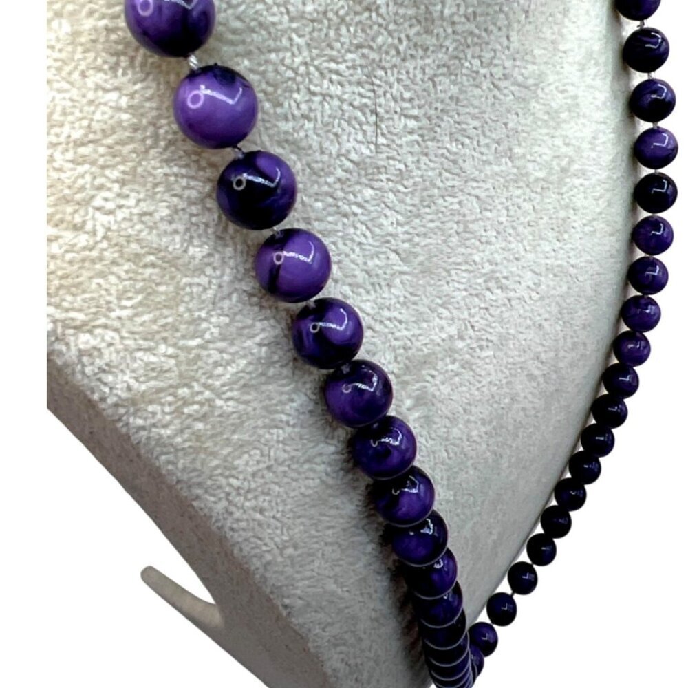 Vintage Purple Beaded Necklace    B71 - Picture 3 of 6